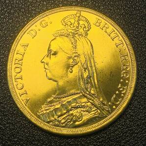 金貨 古銭 1889年  イギリス ヴィクトリア女王 竜殺し クラウン コイン 硬貨の画像2
