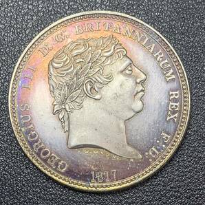 銀貨 古銭 1817年  イギリス ジョージ3世 「三美神」 女性 コイン 硬貨 貿易銀の画像2