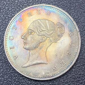 銀貨　古銭　1839年　イギリス領インド　ヴィクトリア女王　１ルピー　クラウン　外国　コイン　硬貨　貿易銀