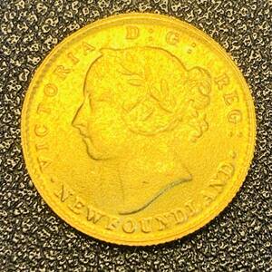 金貨　古銭　1870年　イギリス　ヴィクトリア女王　ニューファンドランド島　ドル　紋章　コイン　硬貨