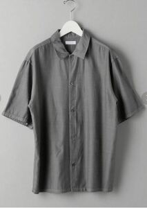 新品ビュティ―アンドユースユナイテッドアローズBYガーメントダイレーヨンコットンキャンプカラーシャツ半袖シャツメンズグレーＸＬ