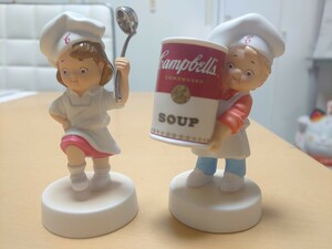 【未使用】キャンベルスープ/キャンベルキッズ/男の子＆女の子/陶器製置物/フィギュア