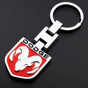 Dodge キーリング ダッジ キーリング 高品質 3d 両面同柄　レッド 両面ロゴ