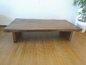 R060404 【美品】 （Kiwa Craft） 楠/クス 1枚板 座卓 リビングテーブル ローテーブル