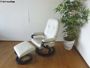 R060408 [ beautiful goods ] (himolla/himola)book@ leather trim reclining chair [ze Lost less chair model.9883 S size ] white 