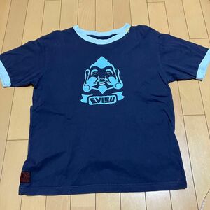 EVISU Tシャツ エヴィス 半袖カットソー メンズ 古着 レディース 夏服 エビス ネイビー サイズXL