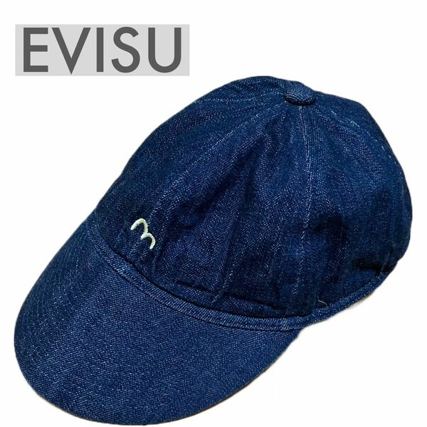 EVISU メンズキャップ デニム 帽子 ツバ付き帽子 Denim