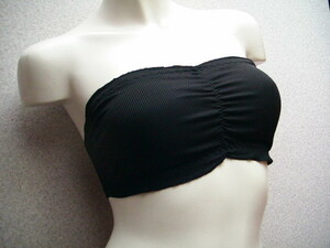 # tube top bare top # pad attaching # black # free (M-L)#ss0169-27#