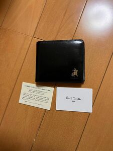 Paul Smith ポールスミス 二つ折り財布 マーケトリーストライプラビット レザー 