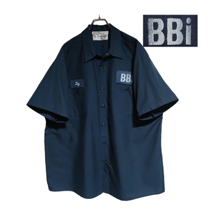 WearGuard 半袖ワークシャツ size 2XL オーバーサイズ ネイビー ゆうパケットポスト可 胸 ワッペン BBi 古着 洗濯 プレス済 f20