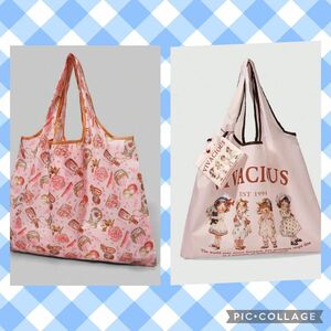 ショッピングエコバッグ　スイーツ　女の子柄　二枚セット　新品