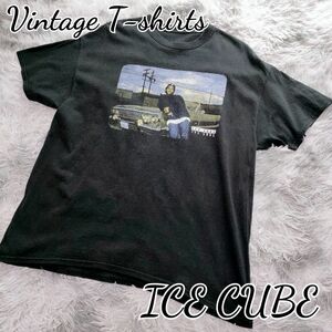 ヴィンテージTシャツ　ICE CUBE　ラッパー　グラフィックTシャツ　フェード