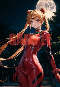 E246 美少女戦士セーラームーン 月野うさぎ A4サイズ アニメ 同人 イラストアートポスター セーラームーン　アスカ・ラングレー