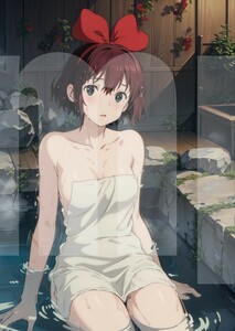 E524　魔女の宅急便 キキ 同人 アニメ ポスター 美少女 光沢紙 A4サイズ イラスト アート セクシー