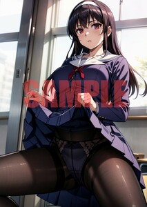 E371 冴えカノ 冴えない彼女の育てかた 霞ヶ丘詩羽 茅野愛衣 同人 A4 イラスト アート ポスター