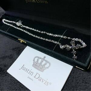 新品◆JUSTIN DAVIS◆DEBUTANT PENDANT＋TINY CROSS CHAIN◆40cmy◆クロスネックレス◆定価68,040円◆SPJ487,SNJ125◆