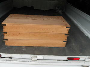美品　木製番重（餅箱）　３段積み　蓋つき