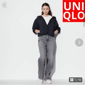ユニクロ　ワイドストレートジーンズ　25 グレー　ズボン　パンツ　UNIQLO