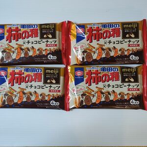 亀田製菓 亀田の柿の種 × チョコピーナッツ 4袋詰 (80g) × ４袋 セット 柿ピー