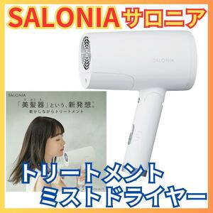 ★1円スタート★SALONIA サロニア トリートメント ミストドライヤー ジャンク]★美容家電 大風量マイナスイオン軽量コンパクト折り畳み速乾