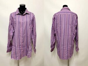 USED * Etro * men's stripe shirt long sleeve dress shirt purple series 