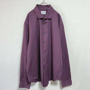 Calvin Klein カルバンクライン　長袖シャツ　総柄シャツ　スリムフィット　ストレッチ　ビッグサイズ2XL オーバーサイズ