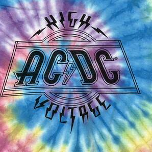 AC/DCエーシー・ディーシー バンドTシャツ 半袖Tシャツ ロゴプリント タイダイ染め レディース サイズＬの画像3