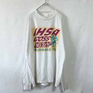 Murina’s Best 90’s USA製 ロングスリーブTシャツ　長袖Tシャツ マラソン　ランニング　ビッグプリント　ビンテージ　サイズXL