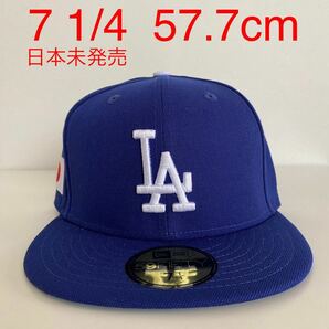 新品 New Era ツバ裏ブラック LA Dodgers Royal Authentic Cap Flag 7 1/4 57.7cm ニューエラ キャップ ドジャース ブルー 大谷翔平 国旗