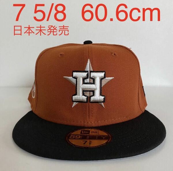 新品 New Era ツバ裏グレー Houston Astros 2Tone Burnt Orange Black Cap 7 5/8 60.6 ニューエラ アストロズ 2トーン オレンジ キャップ 