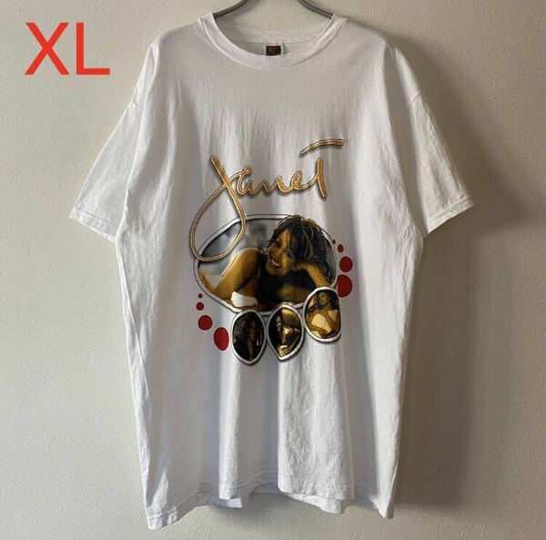 古着 Y2K Janet Jackson All For You Tour Tee XL White ジャネットジャクソン オールフォーユー Tシャツ rap ラップT raptee Band バンドT