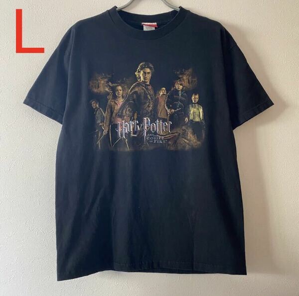 古着 Y2K Harry Potter 2005 Goblet Of Fire Movie Promo Tee L Black Band Rap Tシャツ ハリーポッター 映画 ムービーT 炎のゴブレット