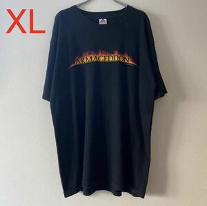 レア 古着 Vintage 90s Armageddon Heads Up Tee XL Black アルマゲドン Tシャツ ブラック band rap Movie ラップT バンドT ムービーT