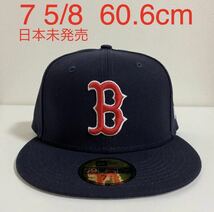 新品New Era ツバ裏グレー Boston Red Sox Navy Throwback Authentic Cap Grey Undervisor 7 5/8 60.6 ニューエラ キャップ レッドソックス_画像1