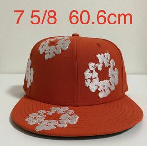 新品 Denim Tears New Era Cotton Wreath Cap Orange 7 5/8 60.6cm デニムティアーズ ニューエラ コラボ キャップ オレンジ 帽子 Hat