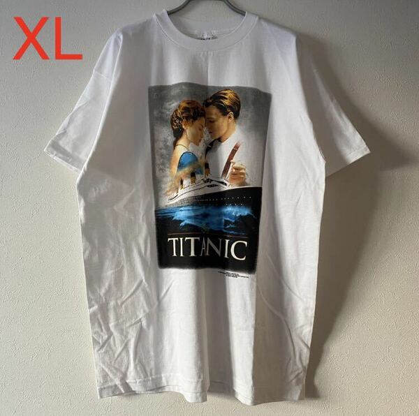 極美品 古着 Vintage 90s Titanic Tee XL White タイタニック Tシャツ ホワイト band rap Movie ラップT バンドT ムービーT 707タグ 映画