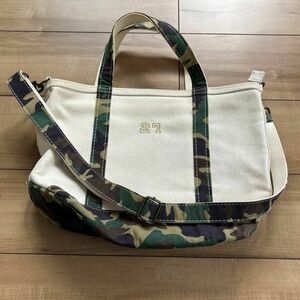 ＊L.L.Bean＊キャンバストート　ショルダーつき　カモフラ柄　マザーズバッグ