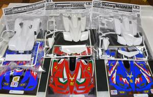  Mini 4WD body * sticker 3 pcs ( Magnum Saber * Vanguard Sonic * Victory Magnum )