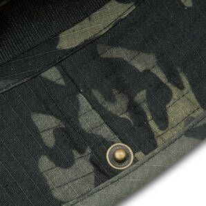 U.S. ARMY ブラックカモ迷彩 リップストップ生地 カモフラージュ ブーニーハット サファリハット アドベンチャーハットの画像5