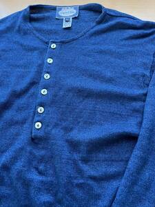 made in england 90's vintage original blue indigo knit Msize michael ross オリジナルブルー