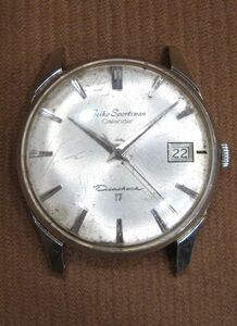 M1-735■1円スタート 中古 ジャンク品 SEIKO セイコー Sportsman Calendar 17石 15042 手巻き 腕時計 ベルトなし