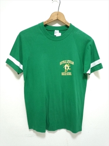 80’s ビンテージ champion チャンピオン SUFFOLK LUTHERAN SOCCER SCHOOL サッカースクール USA製 Tシャツ 半袖 XL 緑×白 男女兼古着