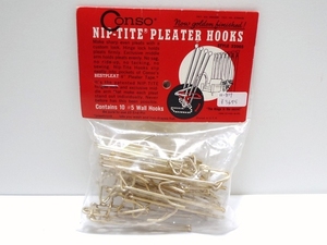 50’ｓ Conso ビンテージ カーテンフック NIP TITE PLEATER HOOKS 未開封 Contains 10 ＃5 Walｌ Hooks デッドストック USA製