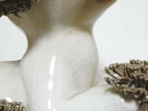 50～60’ｓ◆ビンテージ 犬 陶器製 プードル 置物 飾り スパゲッティーヘアー 日本製 ディスプレイ インテリア◆ロカビリー_画像9