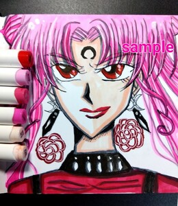  hand-drawn illustrations same person illustration Pretty Soldier Sailor Moon black retiillustration