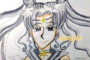  hand-drawn illustrations same person hand-drawn illustrations watercolor painting Sailor Moon Cosmos illustration .