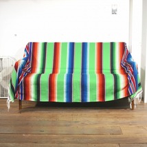 メキシカン サラペ ブランケット キャンプ アウトドア メキシカンラグ サルティーヨ サラッペ Saltillo Sarape[約210x150cm]LIME_画像3