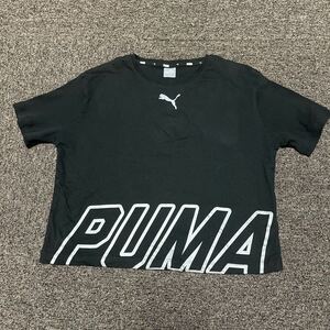 △PUMA 半袖ビックTシャツ160cm 黒 ショート丈　異種素材