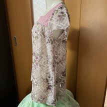 ● Rosa Cheri 半袖 チュニック シフォン ピンクレース 薔薇 パープル レディース 婦人服_画像3