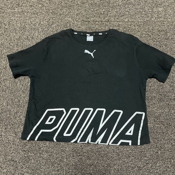 △PUMA 半袖ビックTシャツ160cm 黒 ブラック　ショート丈　異種素材